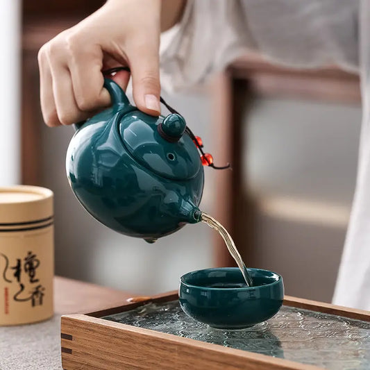 2023 Hot Sale Trending Popular Vintage Classic Handmade Ceramic Kung Fu Tea Set with Gift Box